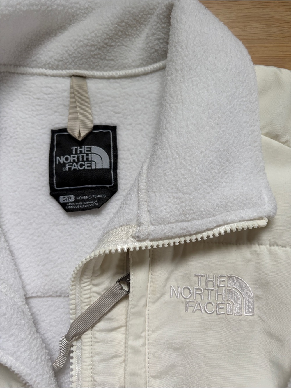 The North Face Off-White/Cream Denali Fleece Zip Jacket S/P - Picture 2 of 5